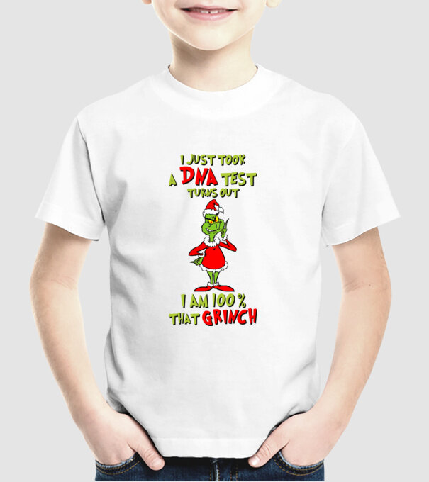 I just took a DNA test - I am Grinch model alb pe tricou