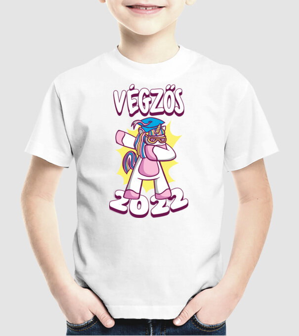 Inorog Absolvent model alb pe tricou