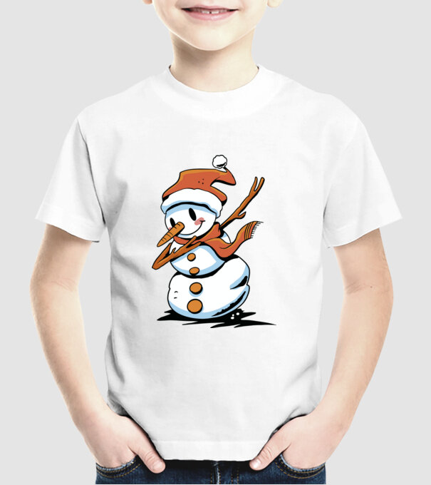 om de zăpadă Dab model alb pe tricou