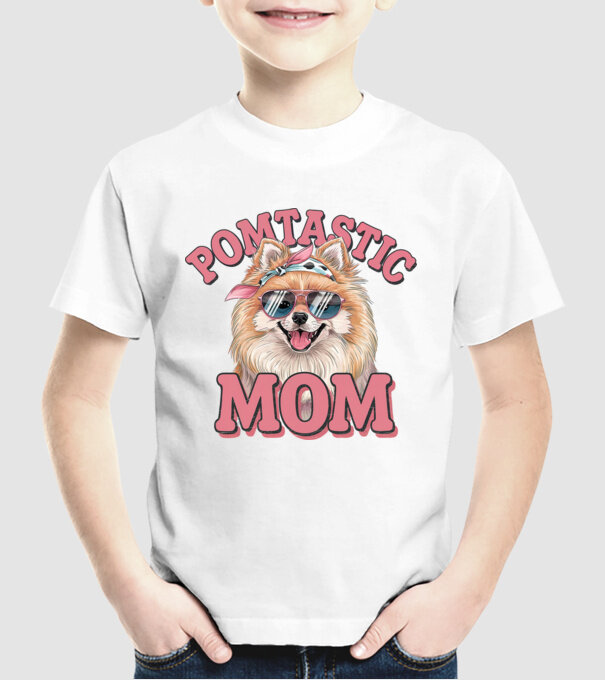 Pomtastic Mom model alb pe tricou