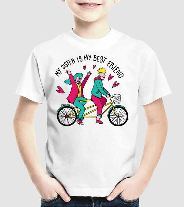 Sora mea este cea mai bună prietenă model alb pe tricou