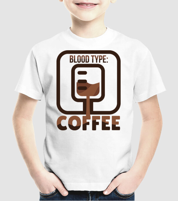 Grupa mea de sânge este cafeaua model alb pe tricou