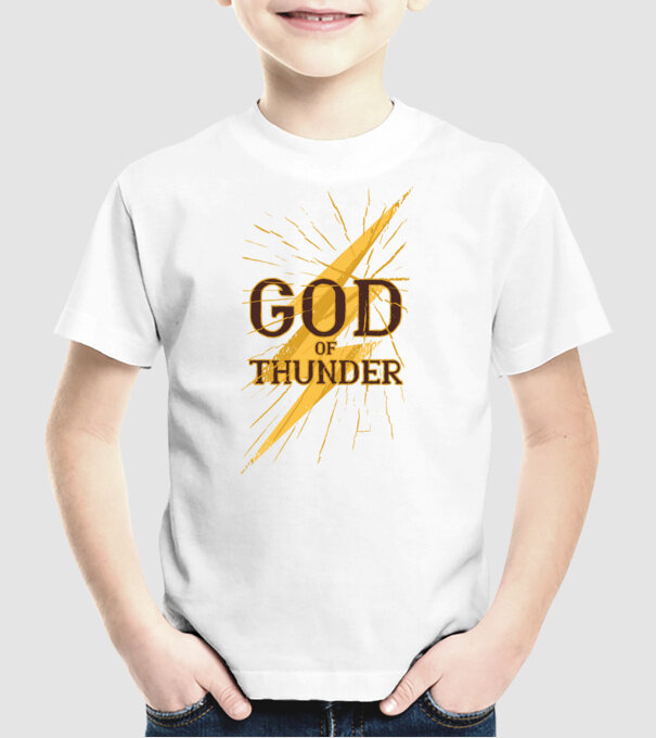 Zeul Fulgerului model alb pe tricou
