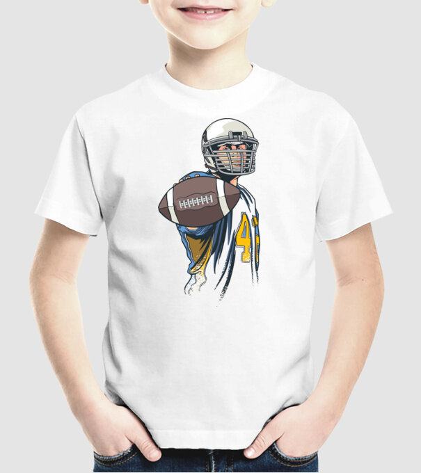 Jucător de fotbal American model alb pe tricou