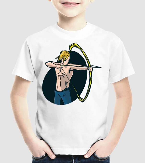 Fată arcaș Anime model alb pe tricou