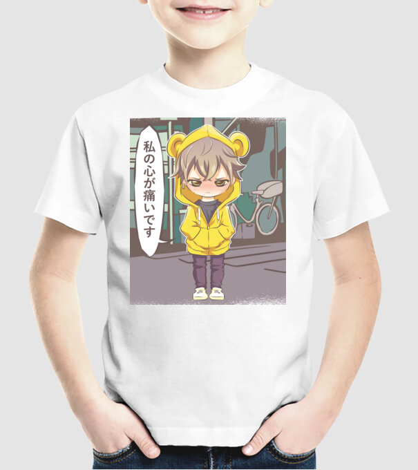 Anime Manga scenă model alb pe tricou