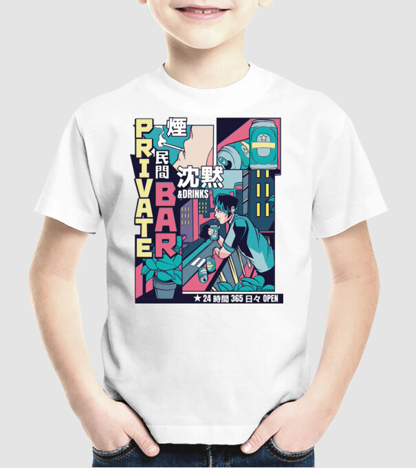 Anime Vaporwave benzi desenate model alb pe tricou
