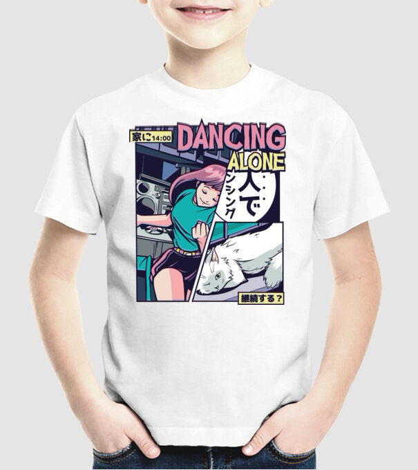 Anime Vaporwave benzi desenate model alb pe tricou