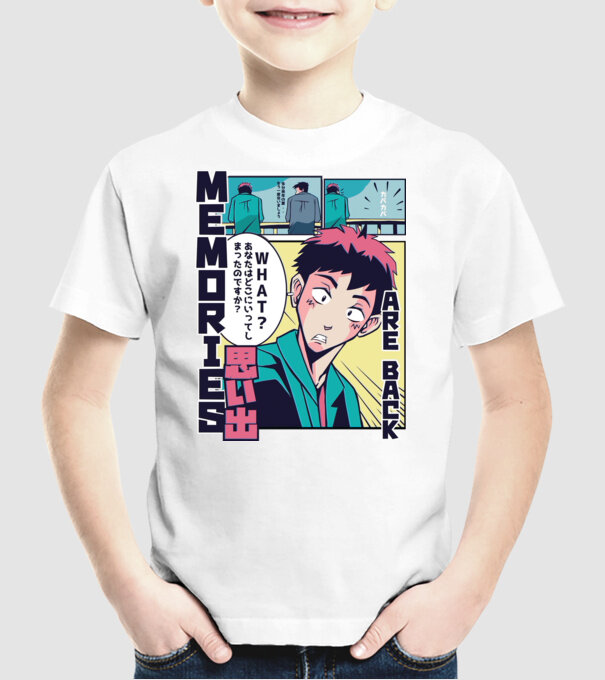 Anime Vaporwave benzi desenate model alb pe tricou