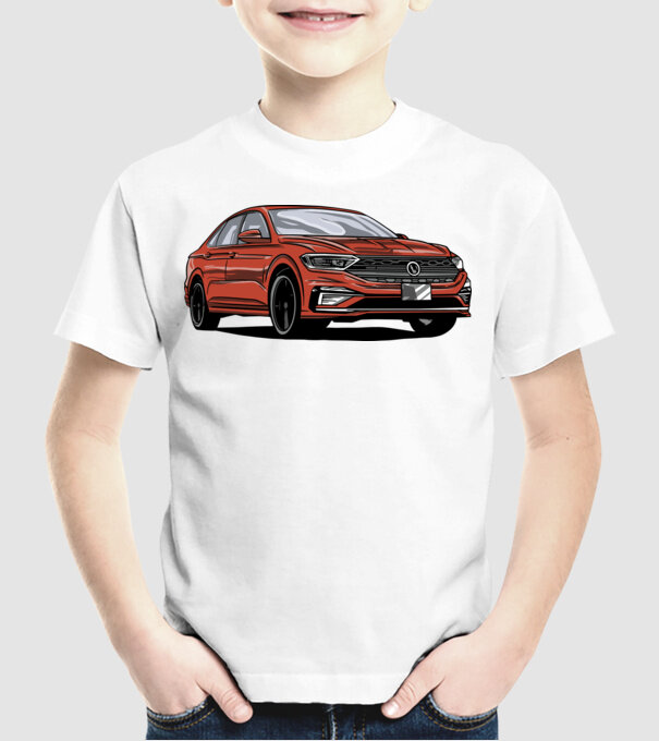 Mașină model alb pe tricou