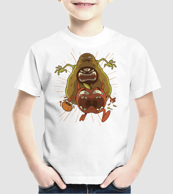 Monstru Avocado model alb pe tricou