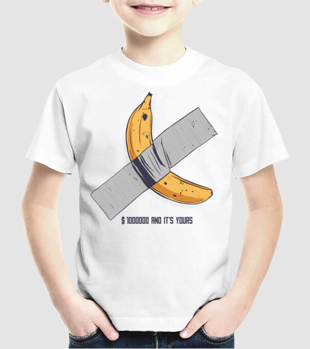 Ultima banană model alb pe tricou