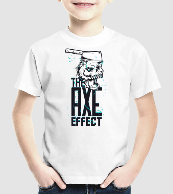 Efectul topor model alb pe tricou