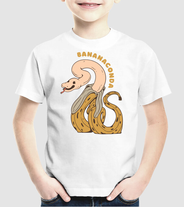 Bananaconda model alb pe tricou