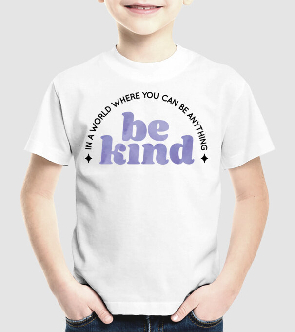 Be kind model alb pe tricou