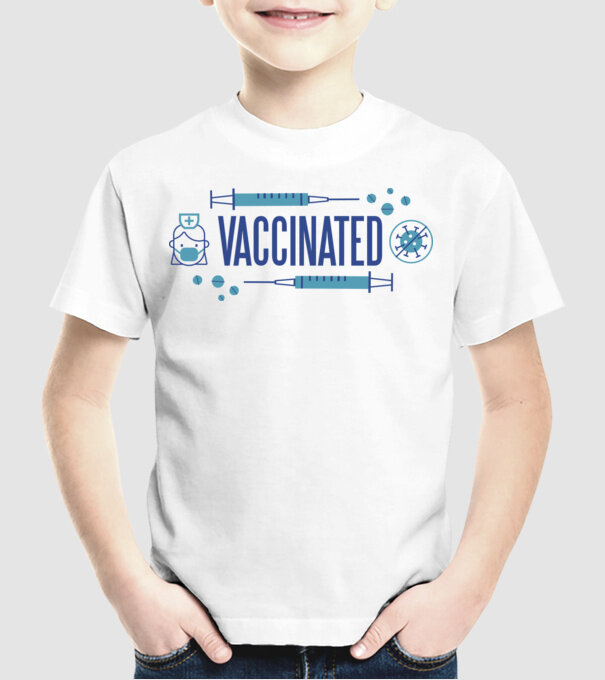 Sunt vaccinat model alb pe tricou