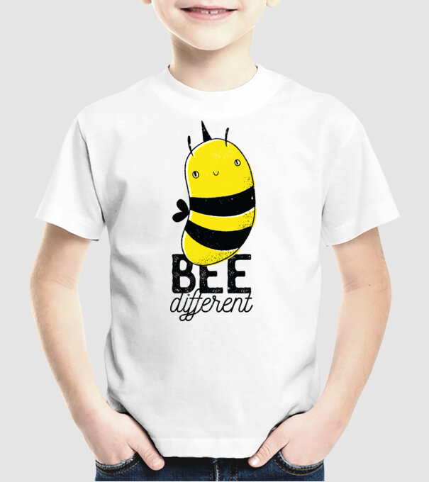 Bee different tricou albinuță model alb pe tricou