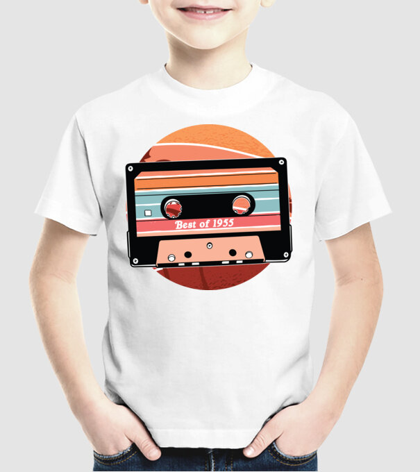 Best of 1955 retro Tape Birthday model alb pe tricou