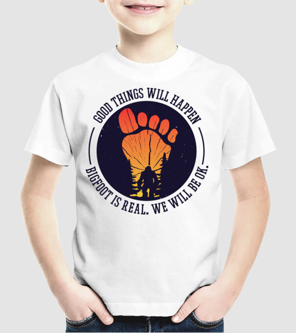 Bigfoot is real model alb pe tricou