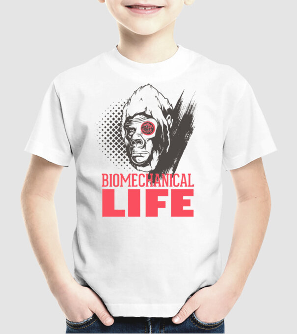 Biomechanical Life 2 model alb pe tricou