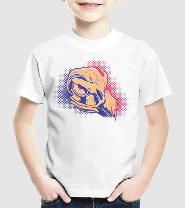 Bird skull model alb pe tricou