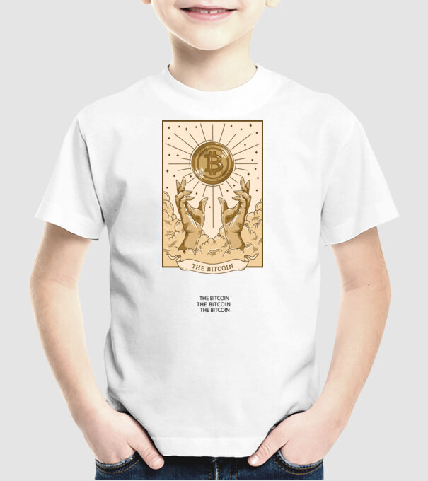 Religie Bitcoin model alb pe tricou