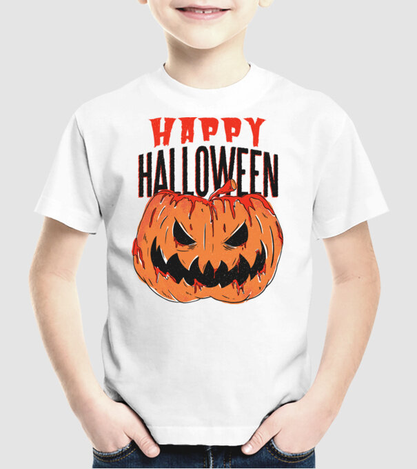 Happy Halloween Pumpkin model alb pe tricou