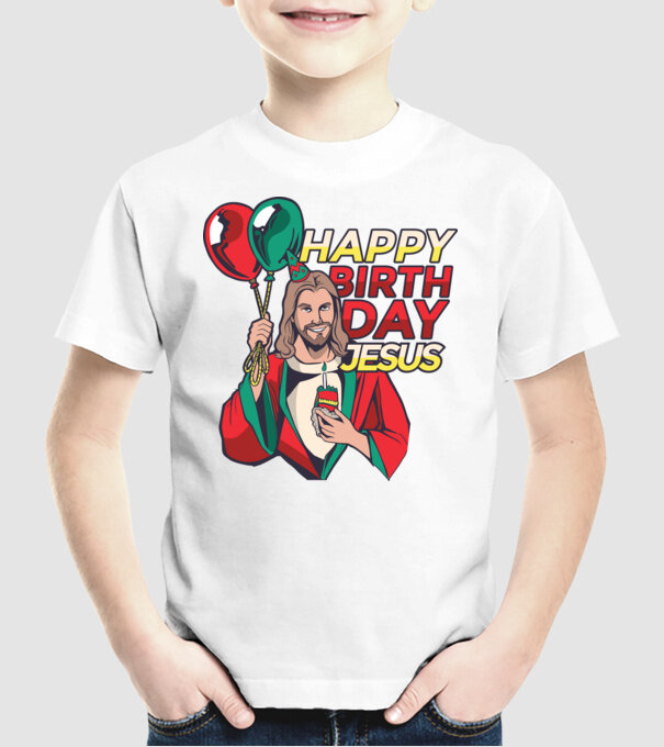 La mulți ani, Isus model alb pe tricou