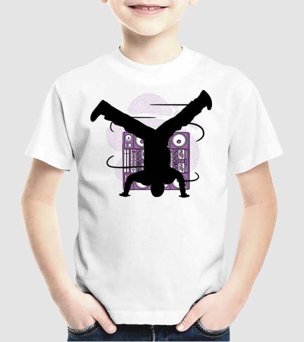 Dansator Break model alb pe tricou