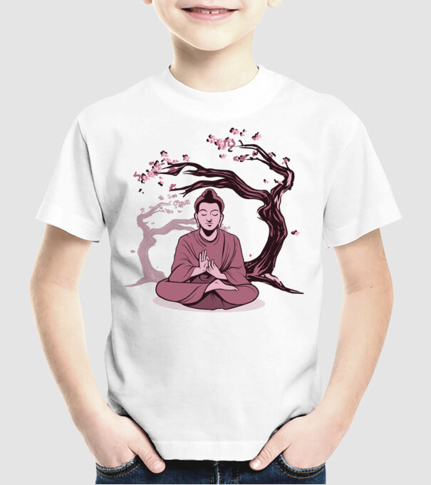 Buddha Meditație model alb pe tricou