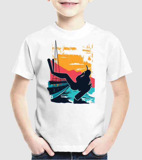 Tricou Scafandru Retro model alb pe tricou