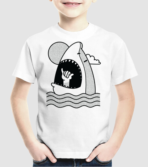 Rechin Aloha model alb pe tricou
