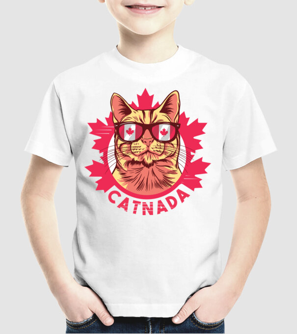 Catnada model alb pe tricou