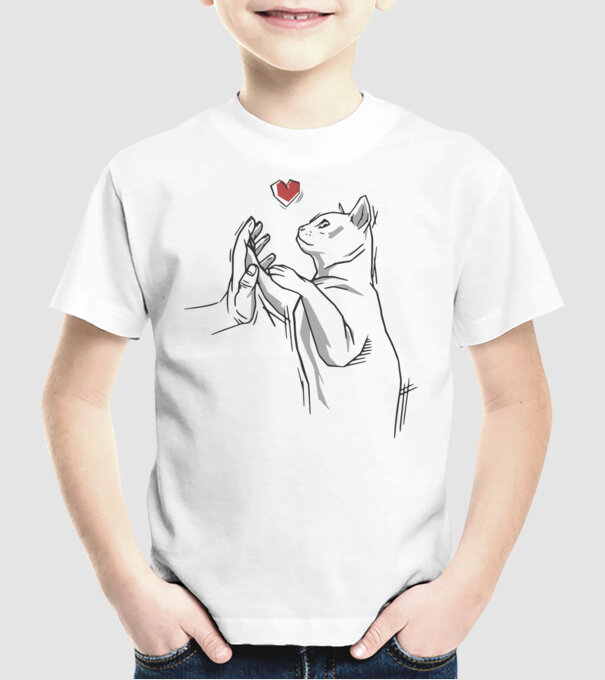 Prietenie Pisică Cal model alb pe tricou