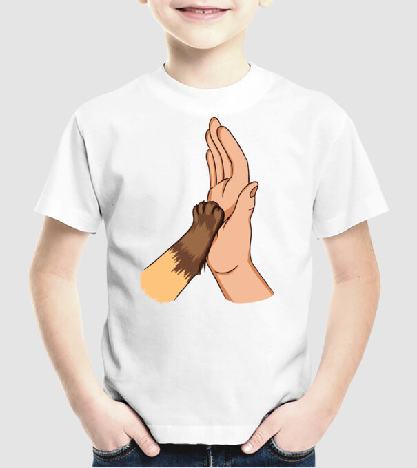 Labă de Pisică model alb pe tricou