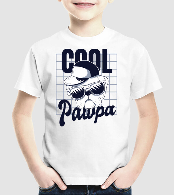 Cool Pawpa model alb pe tricou