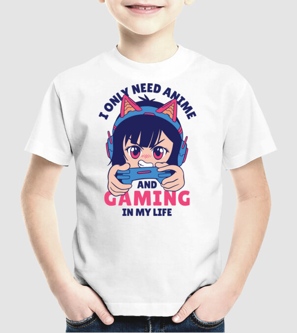 Am nevoie doar de Anime și Jocuri model alb pe tricou