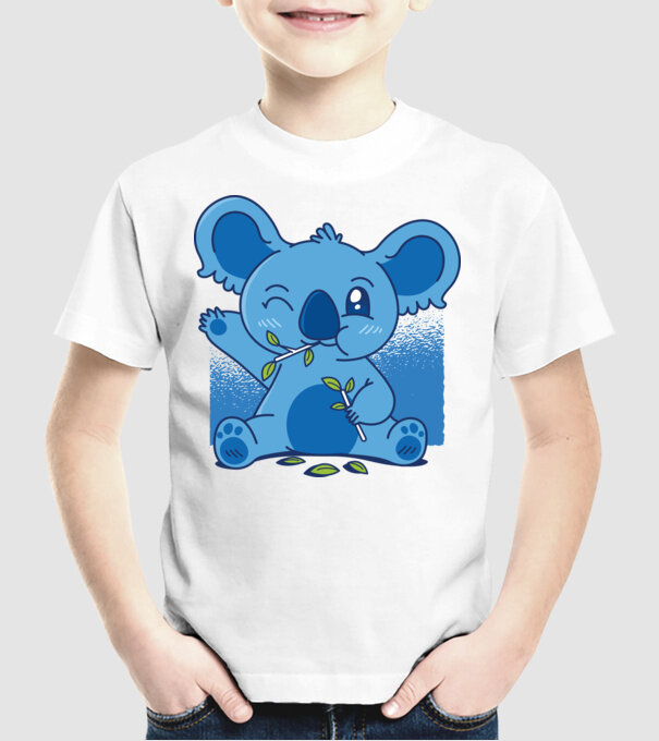Koala drăguț model alb pe tricou
