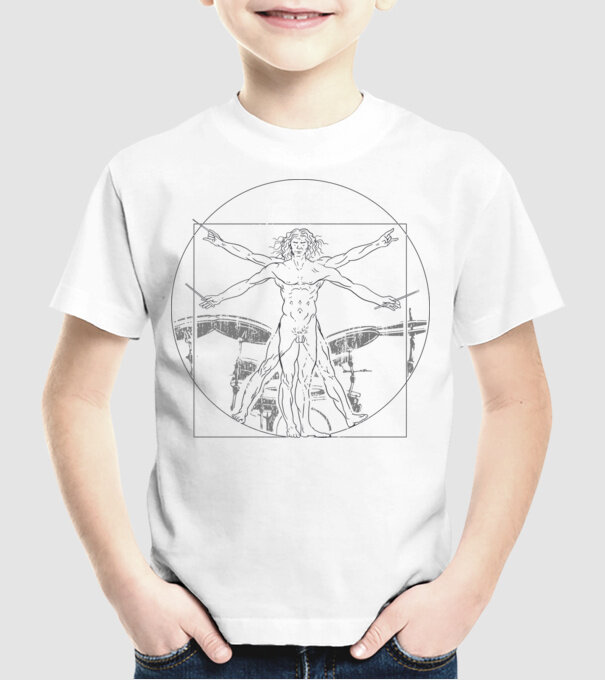 Da Vinci tobe model alb pe tricou