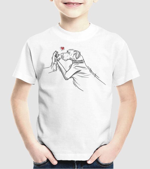 Dog danez bate palma model alb pe tricou