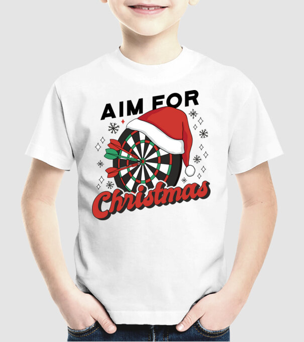 Darts Crăciun model alb pe tricou