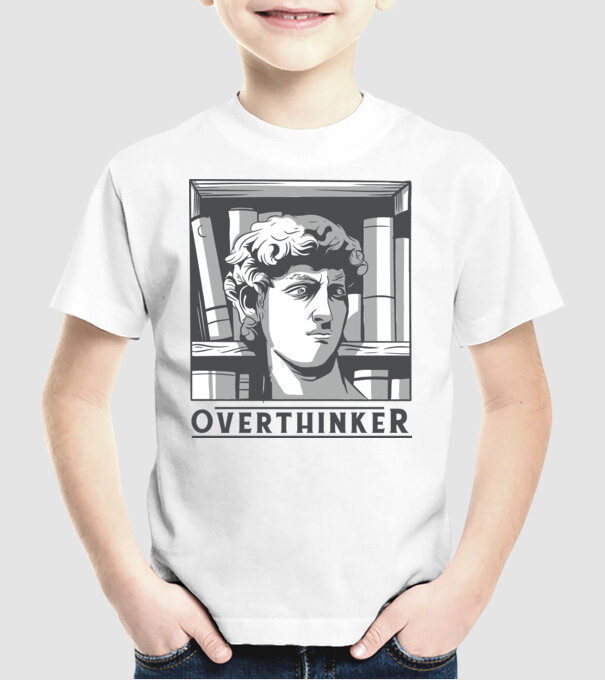 Statuia lui David model alb pe tricou