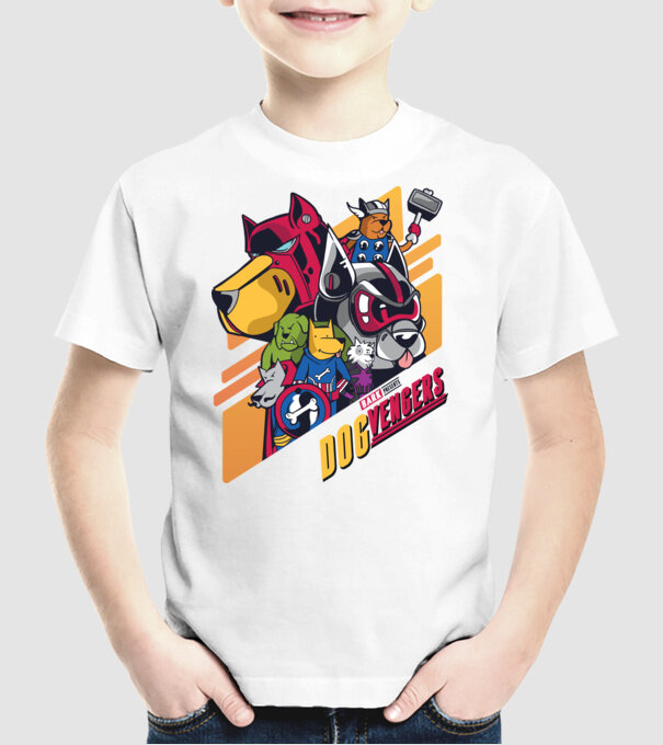 Dogvengers Câini Eroi model alb pe tricou
