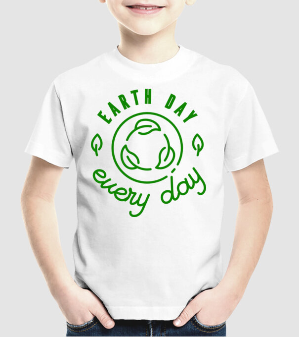 Earth Day Every Day - Ziua Pământului model alb pe tricou