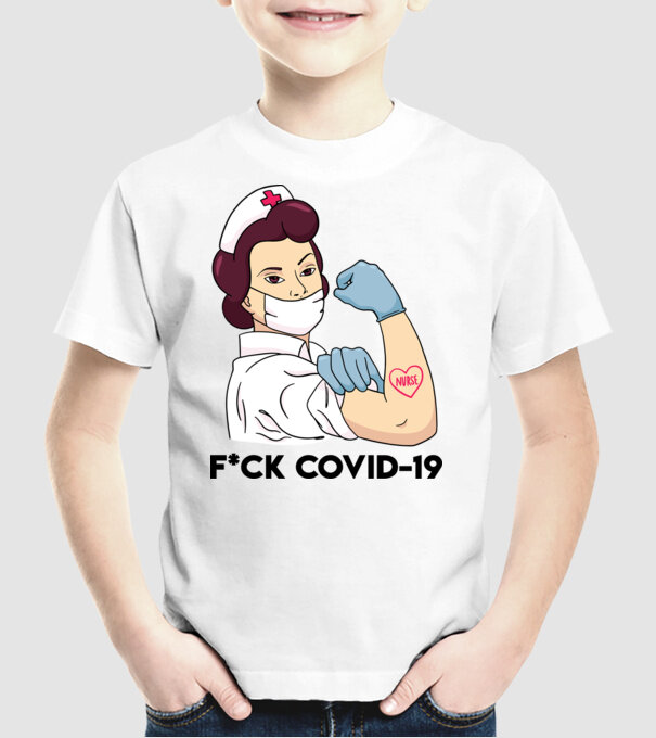 FCK Covid-19 Coronavirus model alb pe tricou