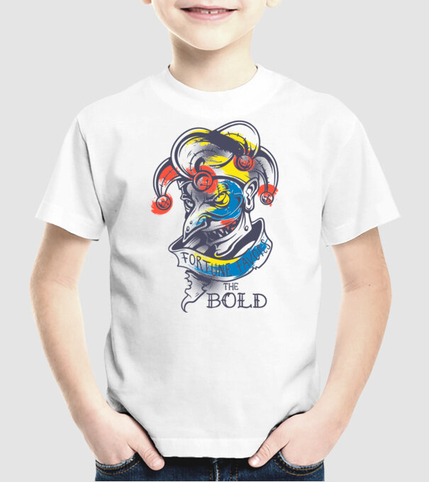 Fortune favours the Bold model alb pe tricou