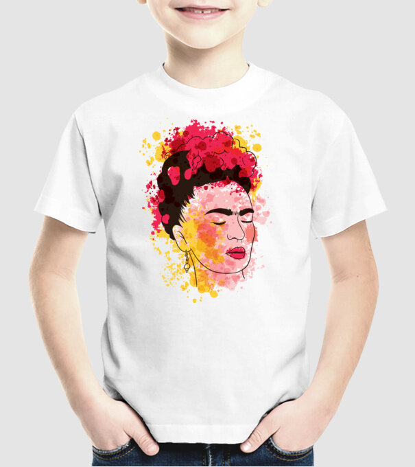 Frida Kahlo model alb pe tricou