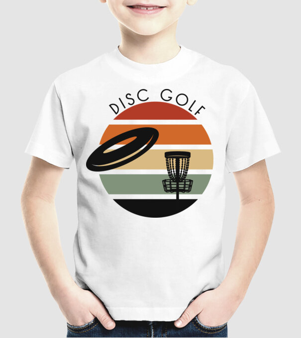 Frizbi Golf model alb pe tricou