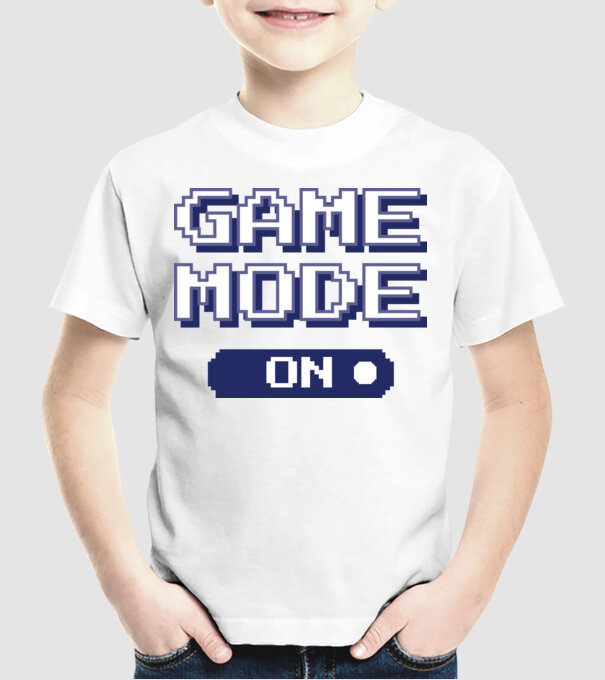 Game mode on Gamer pixel model alb pe tricou
