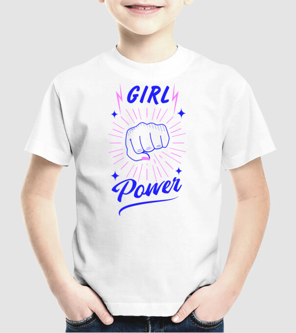 Girl Power Ziua Femeii model alb pe tricou